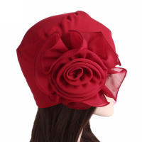 Nueva Bandana Africana Con Gran Flor De Encaje Para Mujer Gorra Elástica Antipérdida De Cabello Turban Para Bodas Y Fiestas Accesorios De Cabello - details 2