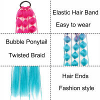 Extension De Cabello Sintético Cola De Caballo Colorida Tren De Burbujas Larga Tren De Luces Cola De Caballo Para Mujeres Fibra De Alta Temperatura Recta Pieza Única - details 2
