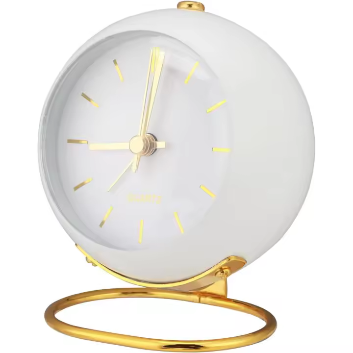 Despertador sin tictac, despertador analógico con luz, despertador retro ruidoso, mesita de noche para personas que duermen profundamente, despertador retro de viaje con batería, reloj de escritorio pequeño para habitación de niños (verde) - 1