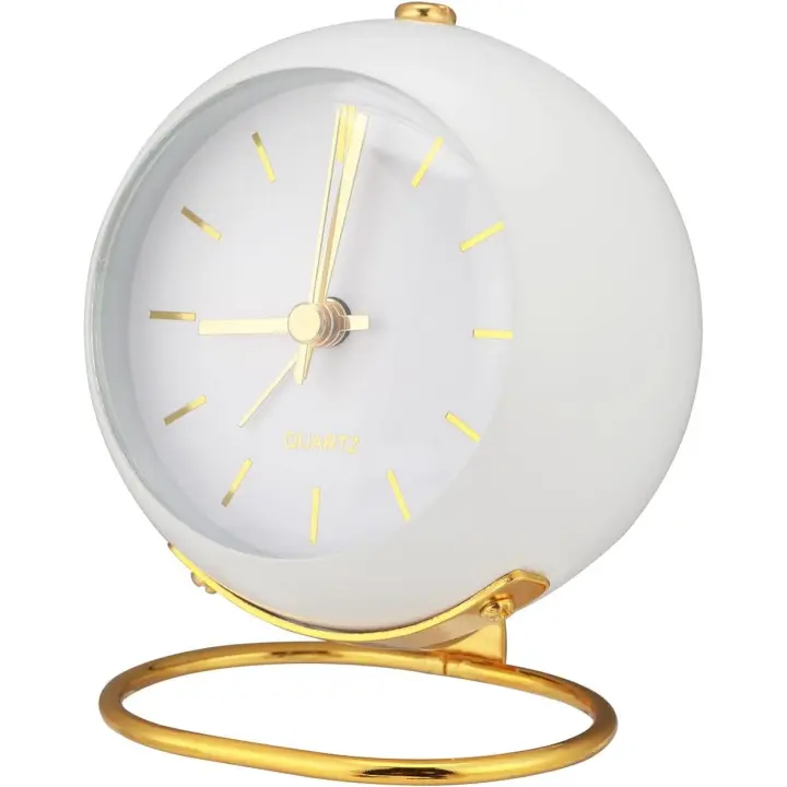 Despertador sin tictac, despertador analógico con luz, despertador retro ruidoso, mesita de noche para personas que duermen profundamente, despertador retro de viaje con batería, reloj de escritorio pequeño para habitación de niños (verde) - 1