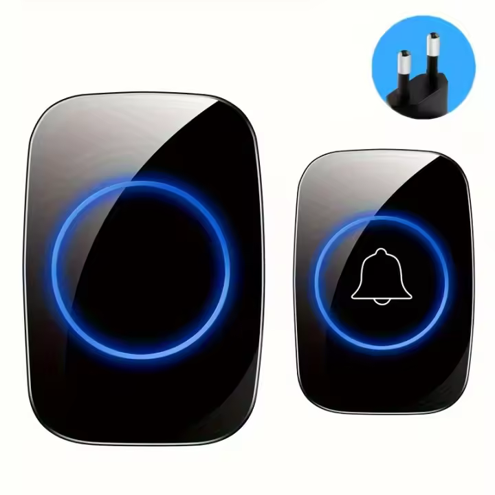 Timbre Inalámbrico Para Puerta De Casa Inteligente Con Melodías De Bienvenida, Kit De Campana With LED Y Alarma De Seguridea Intermitente Para La Casa - 1