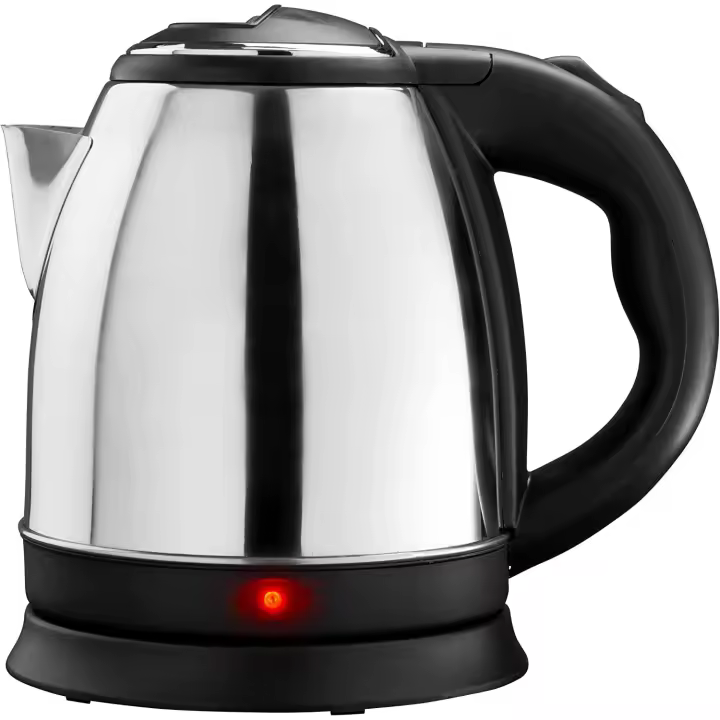 Hervidor de acero inoxidable de calentamiento rápido, apagado automático y base giratoria 360º - Hervidor eléctrico de agua con capacidad de 1.2 litros y potencia de 1500W. - 1