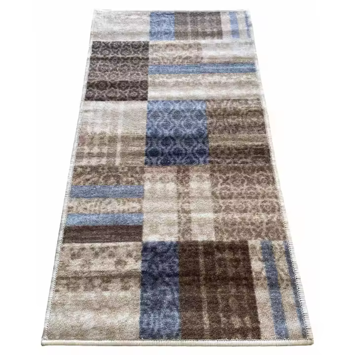 Alfombra para pasillo rollito pasillero 100cm - Patchwork Azul Gris 715U101-46 - 1