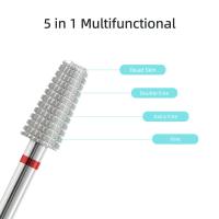 HYTOOS Mini 5 En 1 Bit De Taladro Para Uñas 10mm Tapered Carburo Profesional Seguro Para Eliminar Gel Y Acrílico - details 1