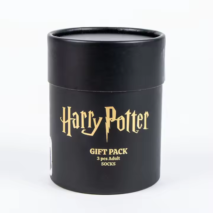 Harry Potter, pack de 3 calcetines talla 38-45 en bote de regalo de Hogwarts. - 1