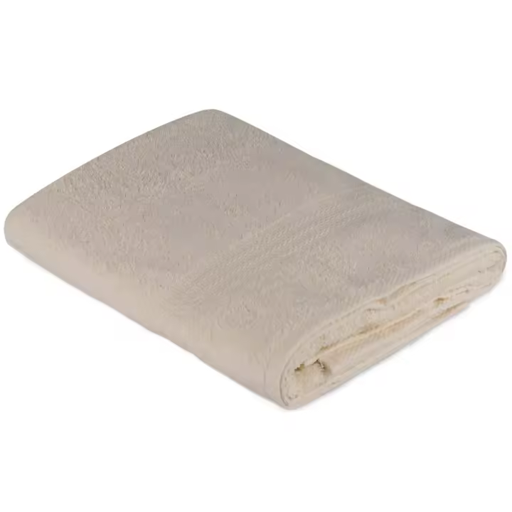 Wellhome Toalla de Ducha Crema 100% Algodón 70x140 Cm Suave y Absorbente - 1
