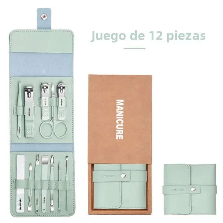 Juego De 12-16 Piezas Cortauñas De Acero Inoxidable Con Bolsa Plegable Kit De Manicura Herramientas De Belleza Y Maquillaje - 1