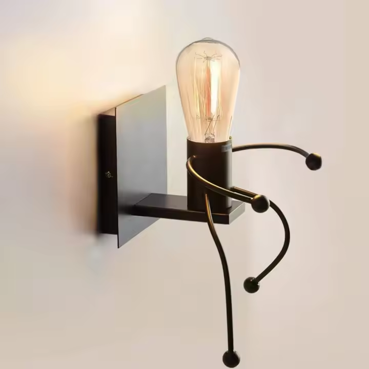 Aplique de pared interior, luz industrial retro, luz creativa E27 - 1