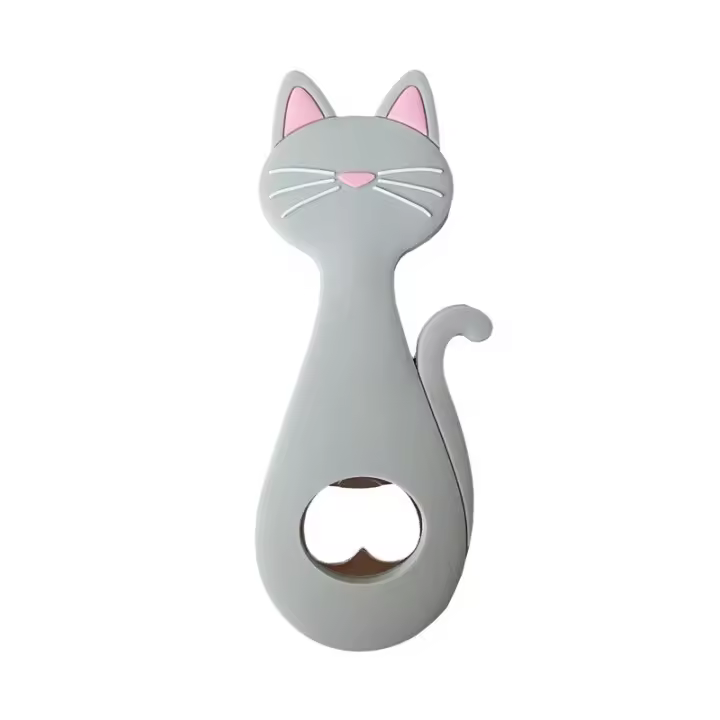 Abrepuertas De Gato Lindo Adhesivo Para Nevera Decoración De Hogar Regalos De Boda Magnético Para Nevera Material De Acero Inoxidable - 1