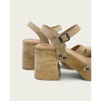 Zuecos de madera mujer PORRONET 3079-036 SANDALIA TACON Y PATAFORMA MADERA ARENA 32117 24V - details 3