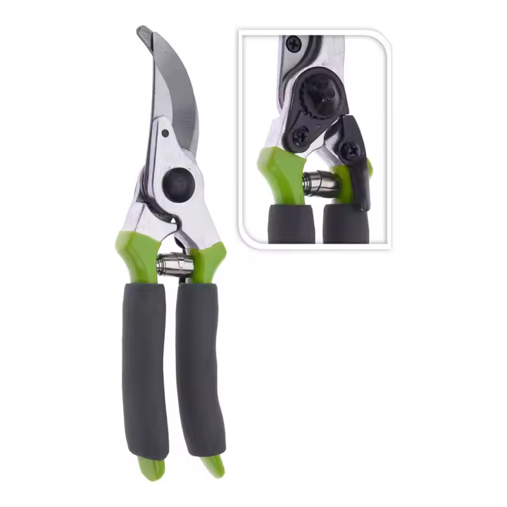 Pack 2 tijeras de poda con mango de plastico verde progarden - 1