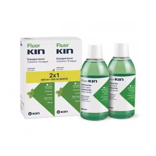 Fluor Kin Colutorio Menta Duplo 2x500 ml - 1