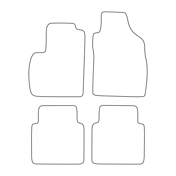 Juego de alfombrillas de terciopelo para Fiat Idea 2004-2012 - acabado negro - 1
