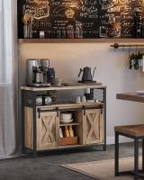 Armario de cocina, elegancia rústica para tus festines, diseño en madera marrón con puertas de correderas y paneles de malla, versátil y funcional, ¡descubre la calidez en cada rincón! - details 18