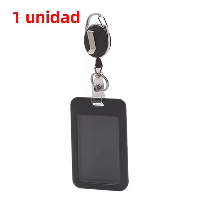 Porta Tarjetas Retráctil De Alta Gama En Negro 3 Piezas/Opciional Soporte Para Comedor Estudiantil Organizador De Tarjetas - 1