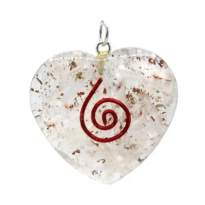 Colgante de Orgonita y Selenita en Forma de Corazón - 1