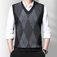 Chaleco Sin Mangas Para Hombre Estilo Casual Grueso Para Otoño E Invierno Suéter Caliente Negocios Inteligentes Tejido De Lana - details 7