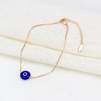 Pulsera De Encanto Ojo Turco Azul Con Cadena De Cobre Ajustable Para Mujeres Y Niñas Joyería De Moda Con Cierre De Lobulo BE73 - details 3