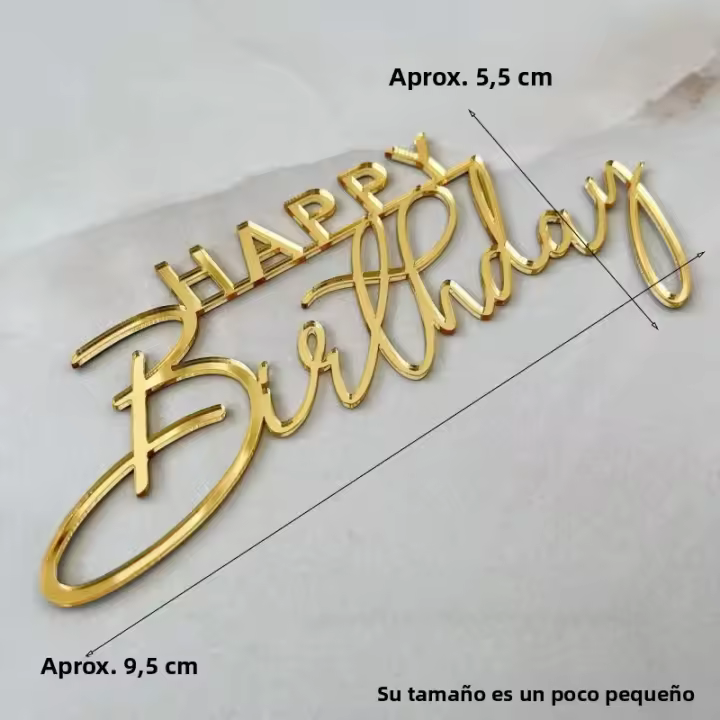 Nuevos Toppers De Cumpleaños Feliz En Acrílico Dorado Para Niñas Y Niños Decoración De Pastel Para Fiesta De Cumpleaños Regalo De Baño De Bebé - 1