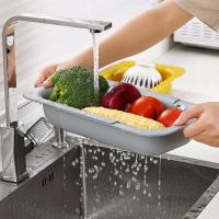 Cesta De Enjuague Retráctil Para Cocina Organizador De Plástico Ajustable Para Frutas Y Verduras Cesta De Almacenamiento Para Lavado De Cocina Accesorio Doméstico - details 5