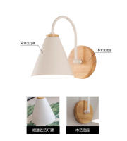 Lámpara De Pared Nórdica En Madera Sólida Luz Creativa De Macarón Moderna Para Dormitorio Y Sala De Estar E27 Sin Bombillas Incluidas - details 6