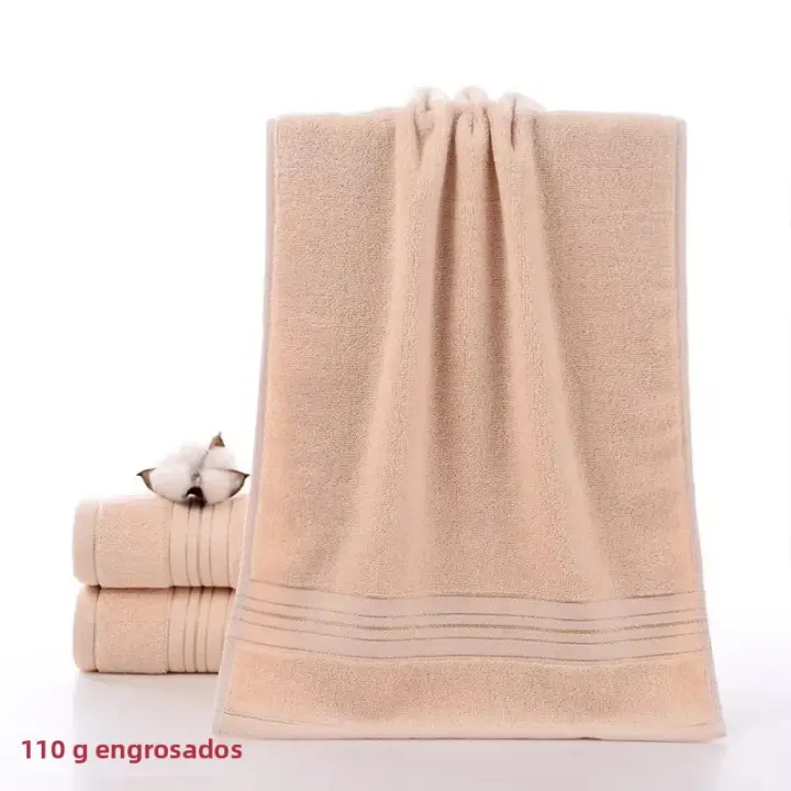 Juego De Toallas De Baño De 2 Piezas Absorción Mejorada Color Sólido Suave Y Amigable Con La Piel Accesorios De Baño Toallas Rectangulares De Algodón 100% - 1