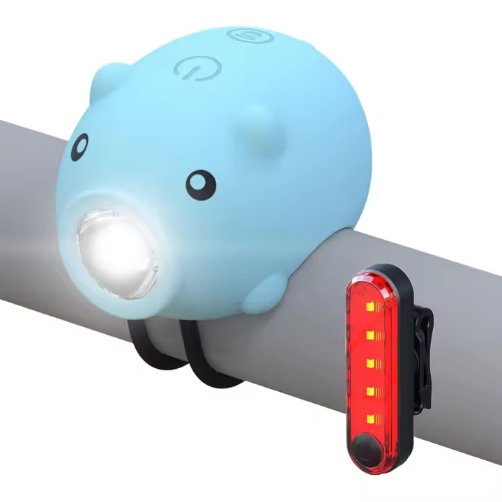 Luces de bicicleta y luces traseras con función de bocina, luz de bicicleta recargable por USB, altavoz de 120 decibeles - 1