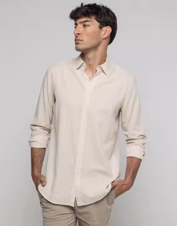 CAMISA LISA TEJIDO LINO - 1
