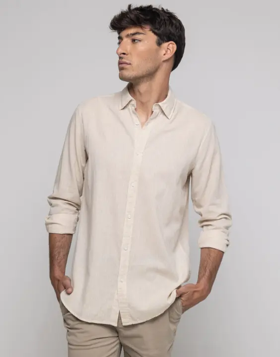 CAMISA LISA TEJIDO LINO - 1