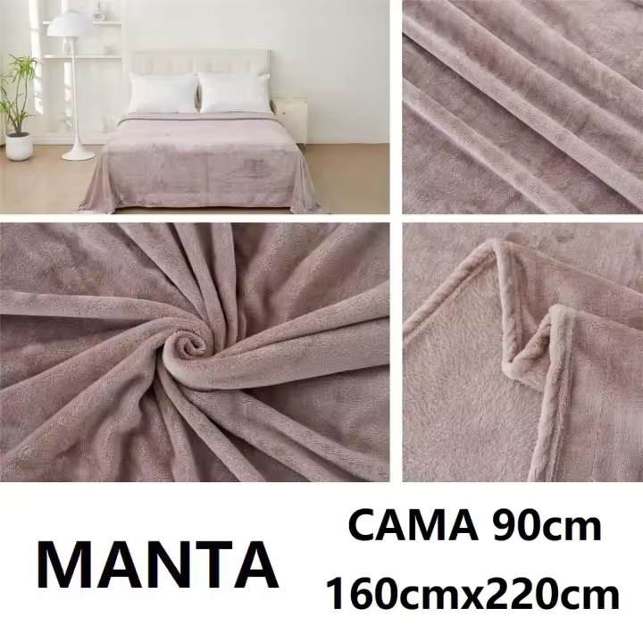 Manta sedalina extra suave,color PLATA liso,medidas160x220cm para cama de 90cm/105cm, medidas 220x240cm para cama de 135cm/150cm,100% Poliéster,cm,fespu - 1