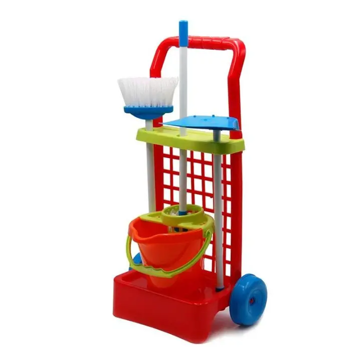 Carrito de Limpieza Molto para Niños con Escoba, Fregona, Recogedor y Cubo - 1