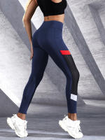 Leggings De Yoga Para Mujer Con Banda Alta Y Bolsillos Lado Colorblock Malla Control De Abdomen Leggings Modelantes Para Ejercicio - details 10
