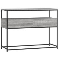 vidaXL Mesa consola madera de ingeniería 100x40x75 cm Negro, Roble ahumado, Gris sonoma Mesa de sofá Mesa de Entrada para Salón Consola de Entrada Mueble Recibidor Mesita Mesa auxiliar Salon - details 3