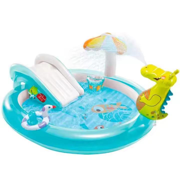 Centro de juegos hinchable Intex 160L cocodrilo con aspersor +2A azul 84x201x170 cm - 1