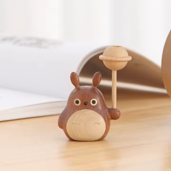 Totoro De Madera Creativa Figura De Escritorio Decoración De Muñeco Aromaterapia Para Coche Insertión Floral Regalo - 1