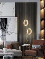 Lámpara Colgante Nórdica LED Para Decoración De Sofá Y Fondo Dorado Iluminación Pendente Interior Para Dormitorio Pasillo - details 3