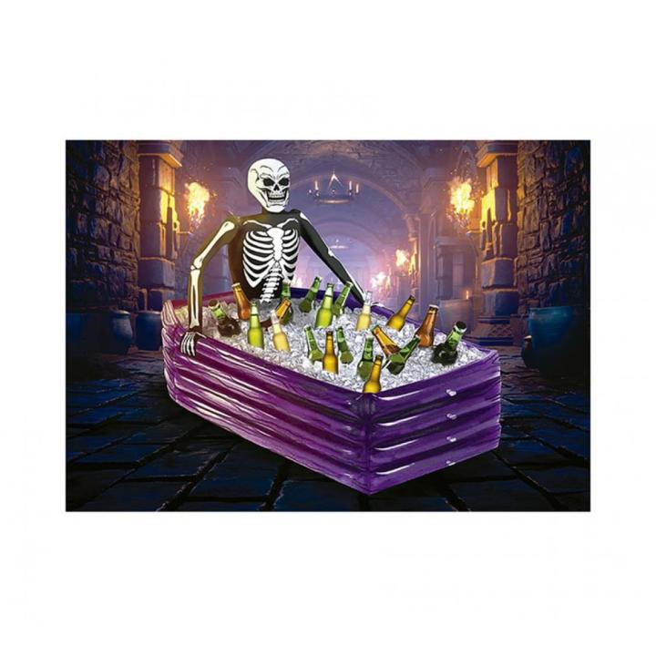 Guirca Féretro con Esqueleto en Nevera Hinchable de 100x35 cm