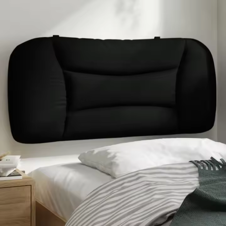 Cabecero de cama acolchado tela negro 90 cm - 1