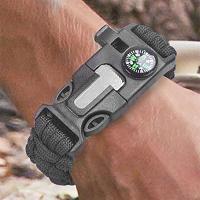 Pulsera de supervivencia, 5 a 1 Paracord Pulseras Kit de Emergencia 2 de Brujula Whistle Fire Starter Para Hombres Mujeres Niños para Senderismo, Acampar, Viajes - details 1