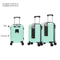 Maleta Avión de Viaje Cabina 20", con USB y Portavaso, Equipaje non-facturable (mod. 2024M, 58*39*21cm). Material PC + ABS, Ligera y Resistente, Cerradura Antirrobo Inserta, Combinación de 3 dígitos, Ruedas Silenciosas 360º Giratorias, Equipaje de Mano. - details 1