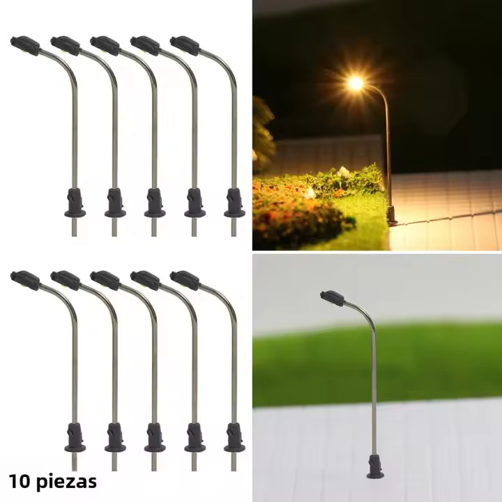 10pcs Lámparas De Calle Escala H0 1:87 3V LED Para Estructura De Ferrocarril Y Edificios Z Gauge Accesorio De Escenografía Para Exterior - 1
