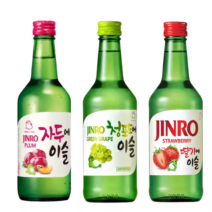 Soju Jinro - Green Grape, Plum, Strawberry - 350ml - Pack 3 unidades - 1