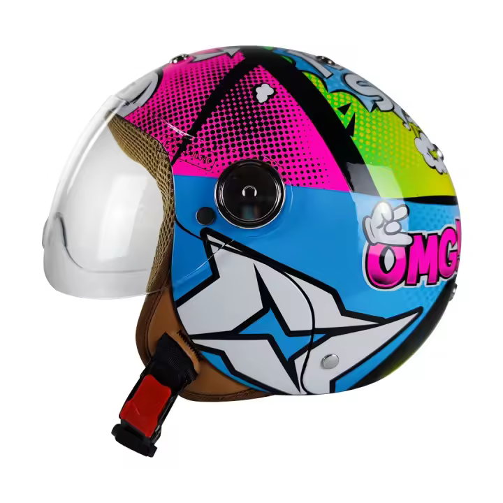 Casco Moto Casco Jet Axxis Infantil Puppy B103d Comic   Ce U - 1