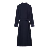 Vestido Midi De Estilo Camisa Para Mujer Con Cinturón Y Splicing Temperamento Traje De Trabajo Longitud Media Elegante Invierno 2024 - details 2