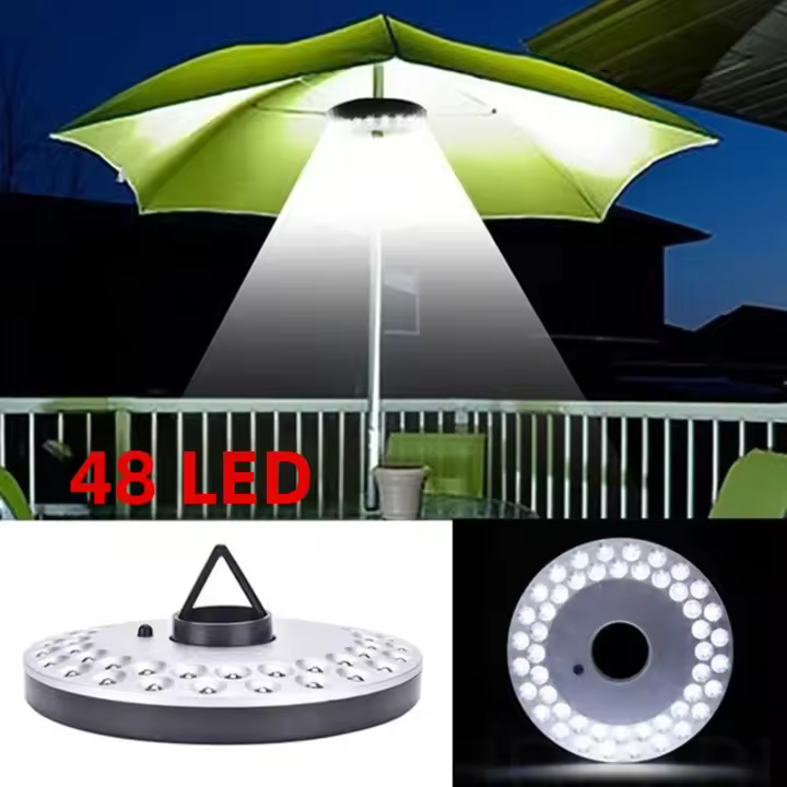 Lámpara Portátil De 48 LEDs Para Camping Y Jardín Luz De Paraguas Autónoma Para Playa Y Tienda De Campaña Luz De Emergencia - 1