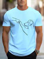 Camiseta De Algodón 100% Para Hombre Estilo Casual Con Diseño Divertido De Perro Primera Impresión Cuello Redondo Manga Corta Ajustable Para Todas Las Estaciones - details 18