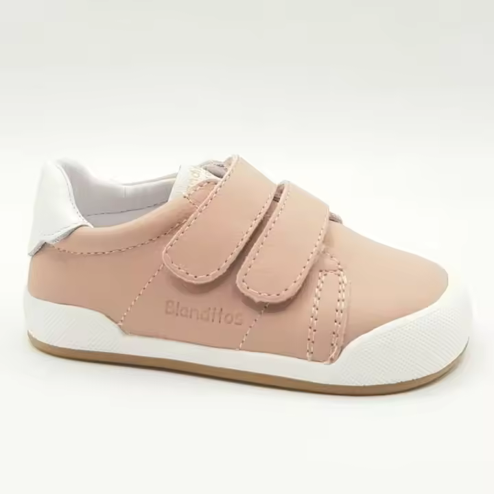 Zapatillas Deportivas Blanditos by Crios, Color rosa palo, Modelo Londres, Calzado deportivo saludable y cómodo para primeros pasos. Drop 0. - 1
