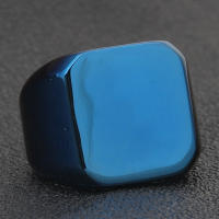 Anillo De Sello Grande En Forma Cuadrada Personalizable En Plata/Oro/Negro/Azul Para Hombres Anillo De Titánico Acero Joyería Clásica Para Fiesta - details 15