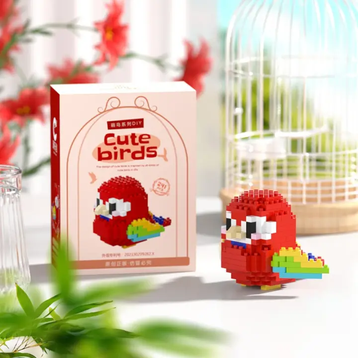 Mini Bloques De Construcción 3D Serie Pájaro Bonito Modelo De Perro Pollo En Ladrillos Juguete Decorativo Para Mesa Regalos Para Niños - 1