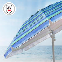 AKTIVE, Sombrilla playa antiviento, Marinera, 210 cm, Protección UV50, Mástil acero, Inclinable y regulable en altura, Tejido poliéster Oxford, Sombrilla para la playa, Sombrillas grandes, Sombrilla playa grande - details 2